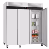 Réfrigérateur inox ECO - 1800 litres - avec 3 portes en inox - intérieur de la porte en plastique