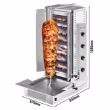 Gáz lávaköves gyros/ kebab grill - 4 égő - 2 védőlappal együtt