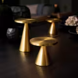 Stolní LED lampa - CONE MINI - nabíjecí - IP54 - stmívatelná ve 3 krocích - Ø 130 mm - zlatá