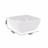 (6 szt.) Miseczka kwadratowa - FRIENDLY - PET (z recyklingu) - 0,14l - eckig - 90x90x40mm - Biały