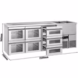 Biertheke PREMIUM - 2500x700mm - 7 Glasschubladen