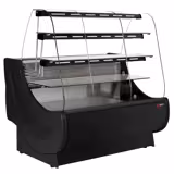 Serve Over Counter - 1300x980mm - with lighting - 3 glass shelves - cake pull-outs - black front