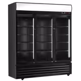 Displaykoelkast - 2050mm - 1500 liter - met 3 glazen deuren - digitaal display - Zwart/Wit