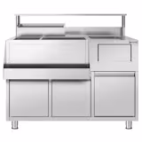 Table de préparation pour cocktails – inox – 1200 x 720 mm – avec 2 tiroirs