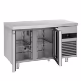 Commercial Counter Fridge PREMIUM - 1400x700mm - glass doors - capacity 281 litres