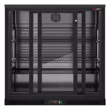 Frigo Bar - 900mm - 220 litri - 2 porte scorrevoli in vetro - Esterno e interno nero - Per il Regno Unito