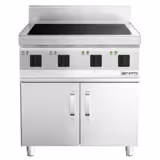 Cuisinière à induction - 14 kW - 4 plaques de cuisson - incl. meuble bas avec 2 portes
