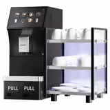 Máquina de café automática Profissional - até 16 especialidades - Ecrã tátil 10" - incl. sistema de leite fresco - incl. aquecedor de chávenas - Depósito de água 3,5L/ligação direta - até 70 chávenas/h