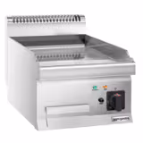 Plancha de asar eléctrica - con revestimiento de cromo duro - 4,5 kW - lisa - incl. base con 1 puerta