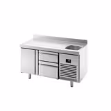 Table réfrigérée Premium PLUS - 1468x600 mm - avec 1 bac, 1 porte & 2 tiroirs - avec dosseret