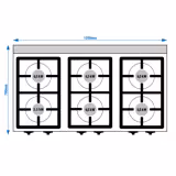 Gasfornuis – tafelmodel - 36,0kW - 6 branders