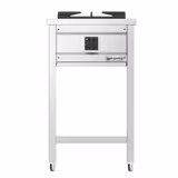 Cucina a gas professionale - GIUSEPPE 600 - 500x600x850mm - 8,5 kW - 1 fuochi - su vano aperto - vano aperto con fondo e cassetto raccogli residui - alta potenza