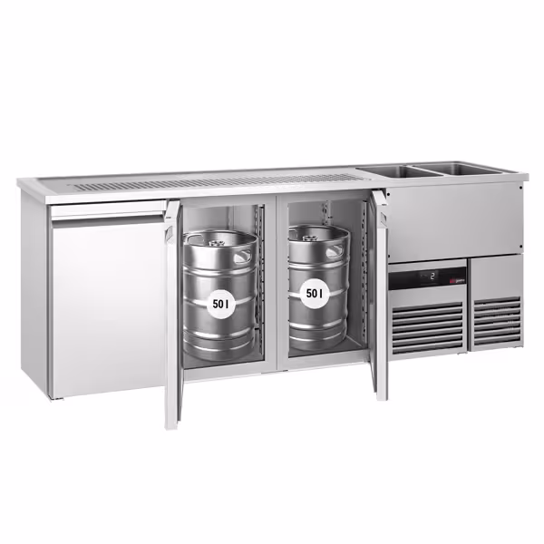 منضدة البار PREMIUM - 2500x700mm - 3 أبواب للعربات الحرارية