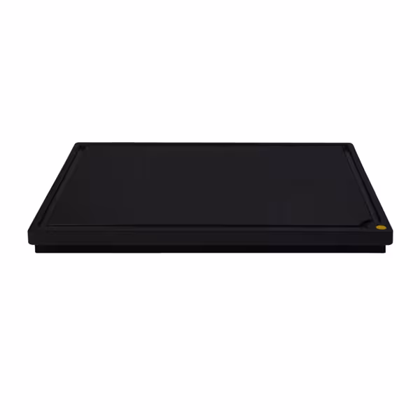 Snijplank met sapgeul - 400x305mm - Dikte: 20mm - HACCP-conform - Polyethyleen - Zwart - Vaatwasmachinebestendig