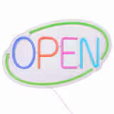 LED φωτεινή πινακίδα - OPEN - ρυθμιζόμενη φωτεινότητα - Πράσινο - Πολύχρωμο (RGB) - 420x250 mm