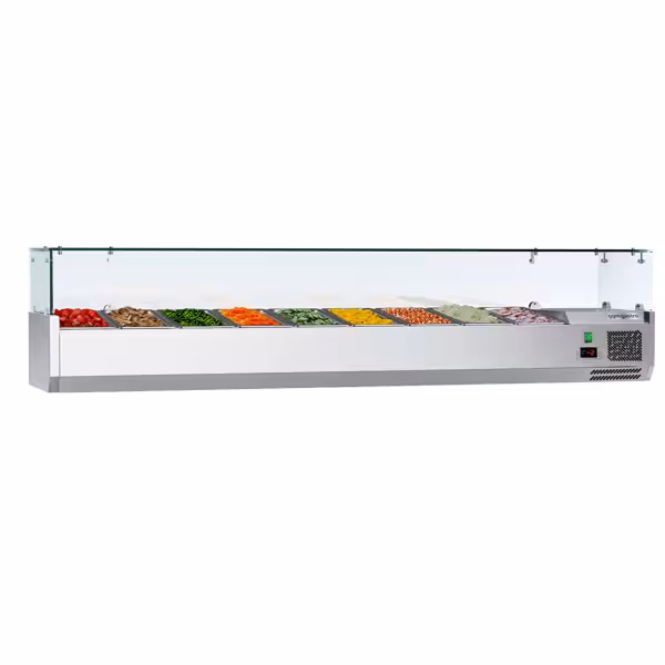 Kühlaufsatzvitrine ECO - 2000x395mm - 9x GN 1/3