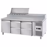 Zubereitungstisch PREMIUM - 1800mm - für 8x GN 1/3 - 1 Tür & 4 Schubladen