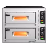 Electric Deck Pizza Oven - Twin Deck - Refractory Stone Deck - 4+4 - Ø 24cm (9.4") - 230V Single Phase | 16A CEE Plug - Mechanical Controls - up to 450°C