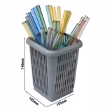Basket - 105x105x140mm - Gri - Cam Pipet (50 adede kadar) için
