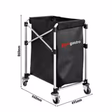 Commercial Linen Trolley - Foldable - 1x 150L - Aluminium frame - Black