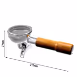 Portafiltro a 2 uscite per macchina da caffè con portafiltro - per Allegro, Eminence, Grace & Suprema - Ø58,8mm - acciaio inox; manico in legno