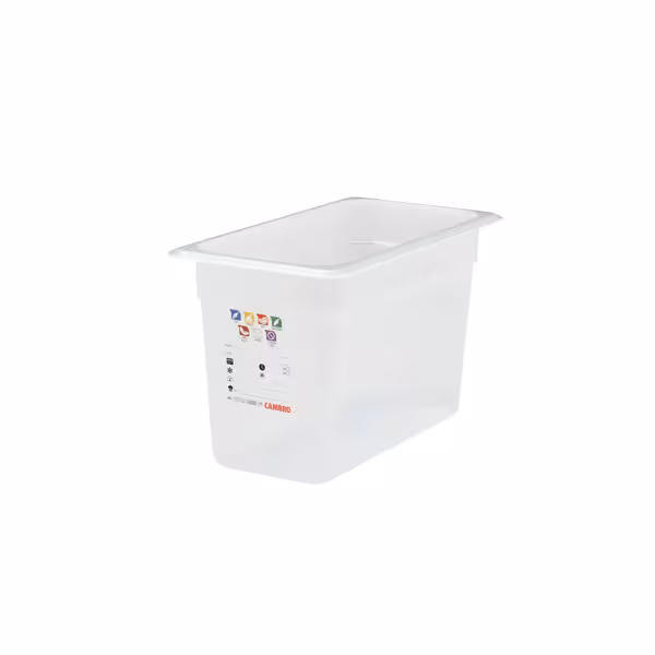 (6 Stück) CAMBRO | SafeTrak - Polypropylen-Behälter GN 1/3 - Milchig - Höhe: 200mm