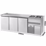 Biertheke Premium PLUS - 2500x700mm - 3 Türen