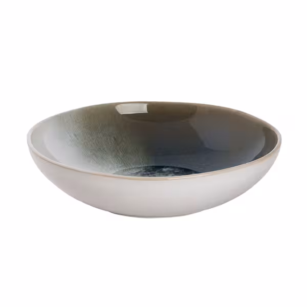 (6 Stück) NORDIC - Bowl / Tiefer Teller - Ø 225mm - Grün/ Weiß