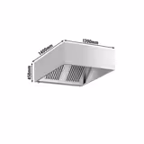 Commercial Wall-Mounted Extractor Hood – 1200mm – Baffle Filters & Lighting