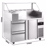 Saladette - 1210x700mm - 1 deur + 2 lades - voor 9x GN 1/6