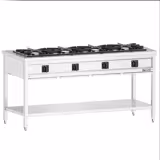 Gas Hob - 34kW - 4 burners - High-Output Burners - with open base shelf - with drip tray - Heavy Duty - High-Output Model