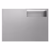 Vitrină congelatoare de perete pentru supermarket – 1450 mm – 232 litri – cu 2 uși și 2 rafturi – Gri