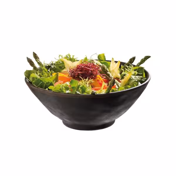 (6 stuks) Kom - MARONE - Melamine - 0,8 liter - Ø 190mm - Zwart/Bruin