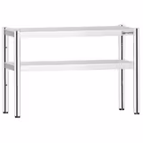 Étagère supérieure en inox – 2 niveaux – 1200 × 370 mm – hauteur réglable