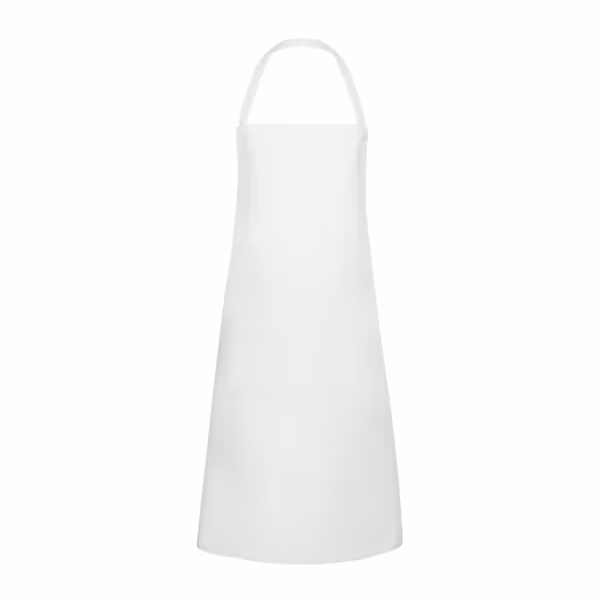 KARLOWSKY | Bib Apron Basic – White - 750×1000 mm - Fixed Neck Strap 600 mm - Polyester
