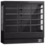 Vitrina mural refrigerada - 1940x700x2000mm - 893L - con 3 puertas batientes de doble acristalamiento y 4 estantes - Negro