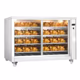 Ohřevná vitrína - 2 kW - s posuvnými skleněnými dveřmi & 8 policemi - 1395x910x1020 mm