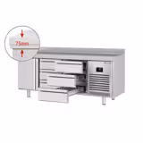 Kühltisch Premium PLUS - 1960x600mm - mit 1 Tür - 6 Schubladen - mit Aufkantung