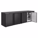 ECO bár- és italhűtő asztal - 2542mm - 4 ajtóval - fekete