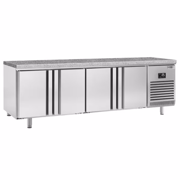 Bäckereikühltisch Premium PLUS - 2752x800mm - 4 Türen - Granitarbeitsplatte
