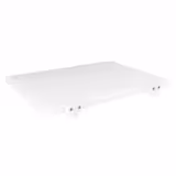 Prkénko na krájení - 250x400 mm - Tloušťka: 20 mm - HACCP vyhovuje - Polyetylen (PE) - bílá - se 2 zarážkami - protiskluzové