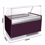 Vetrina Gelato LIAM - 1310mm - Refrigerazione statica - per 10+10x Vasca da gelato da 5 Litri - Illuminazione LED - Violetto