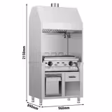 Commercial Gas Chargrill BERLIN - 960mm - Countertop - 790mm Deep - 4 Grill Grids - Cast-Iron Cooking Grids - 14kW