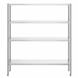 Edelstahlregal PREMIUM - 1600x490mm - mit 4 Ablagen (VERSTELLBAR)