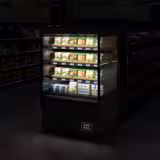 Vitrine murale réfrigérée - Libre-service - 1500mm - 493L - avec 3 étagères - arrière fermé - Noir