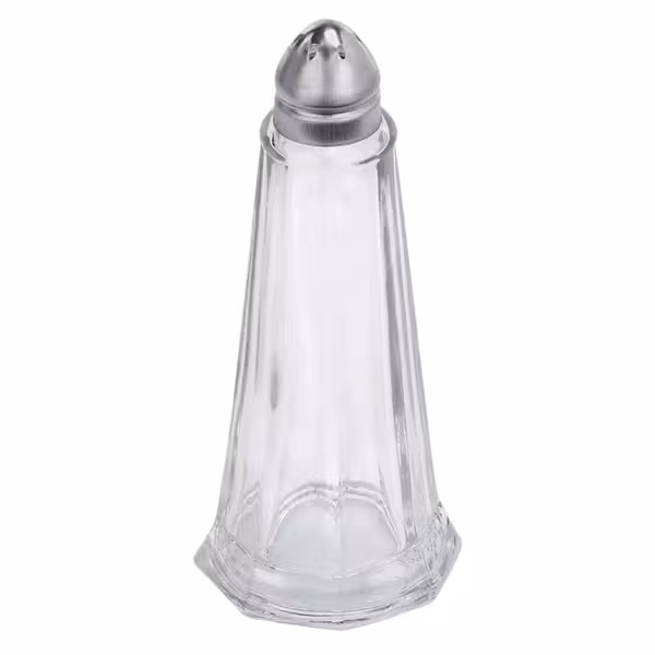 Peper- en zoutstrooiers - glas – RVS deksel - Hoogte: 108mm - 23ml