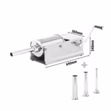 Enchedor de salsichas manual - 5L - aço inoxidável - incl. 4 tubos de enchimento