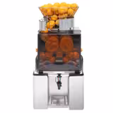 Automatic Orange Juicer - 200W - 67kg - with automatic feed, 25 oranges/min, 60–80mm orange size range, peel collection bin, safety cover, removable front cover, plastic tap - Stainless Steel