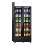 (2 pièces) Vitrine réfrigérée à boissons - 290 litres - design sans cadre - avec 2 portes vitrées et écran publicitaire