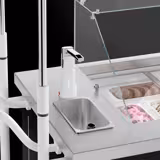 Speiseeiswagen - 1570mm - mit Waschbecken - für 7x 5 Liter Eisbehälter